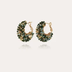 Boucles d'oreilles Izzia petit modèle dorées - Pierres fines