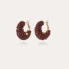 Boucles d'oreilles Izzia petit modèle dorées - Améthyste