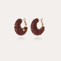 Boucles d'oreilles Izzia petit modèle dorées - Améthyste