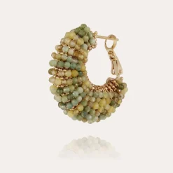 Boucles d'oreilles Izzia petit modèle dorées - Pierres fines