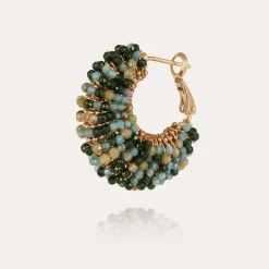 Boucles d'oreilles Izzia petit modèle dorées - Pierres fines