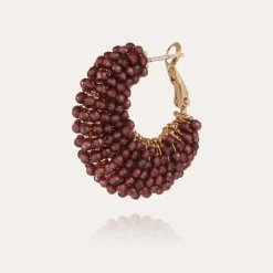 Boucles d'oreilles Izzia petit modèle dorées - Améthyste