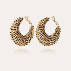Boucles d'oreilles Izzia strass grand modèle dorées