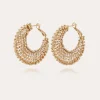 Boucles d'oreilles Izzia strass grand modèle dorées