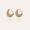 Boucles d'oreilles Izzia strass petit modèle dorées