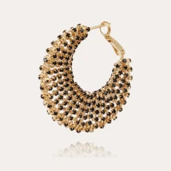 Boucles d'oreilles Izzia strass grand modèle dorées