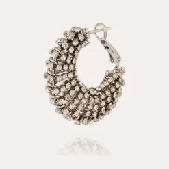 Boucles d'oreilles Izzia strass petit modèle finition rhodium