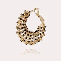 Boucles d'oreilles Izzia strass petit modèle dorées