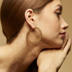 Boucles d'oreilles Izzia très grand modèle dorées