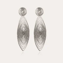 Boucles d'oreilles Longwave grand modèle argentées