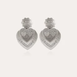 Boucles d'oreilles Love argentées