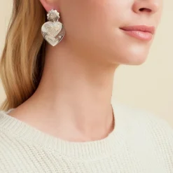 Boucles d'oreilles Love argentées