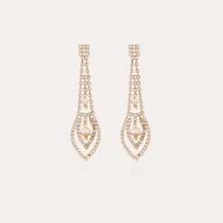 Boucles d'oreilles Lucia strass dorées