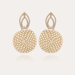 Boucles d'oreilles Luciole strass dorées