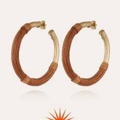 Boucles d'oreilles Maoro grand modèle dorées - Osier - Collection 55 ans