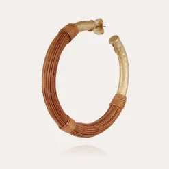 Boucles d'oreilles Maoro grand modèle dorées - Osier - Collection 55 ans