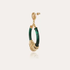Boucles d'oreilles Mariza petit modèle dorées - Émeraude