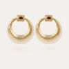 Boucles d'oreilles Meknes acétate dorées - Ivoire