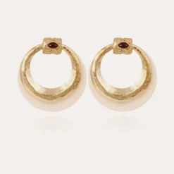 Boucles d'oreilles Meknes acétate dorées - Ivoire