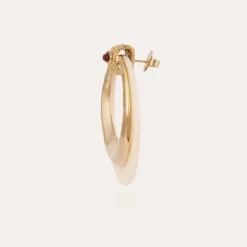Boucles d'oreilles Meknes acétate dorées - Ivoire