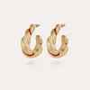 Boucles d'oreilles Meltem émail dorées