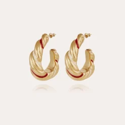 Boucles d'oreilles Meltem émail dorées