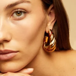 Boucles d'oreilles Meltem émail dorées