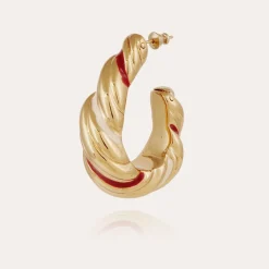 Boucles d'oreilles Meltem émail dorées