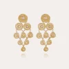 Boucles d'oreilles Mistral dorées - Nacre blanche & strass