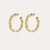 Boucles d'oreilles Moki cobochons dorées