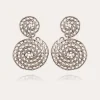 Boucles d'oreilles Onde Chaine grand modèle argentées