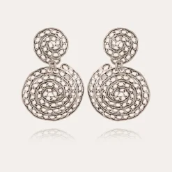 Boucles d'oreilles Onde Chaine grand modèle argentées