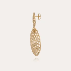 Boucles d'oreilles Onde Chaine grand modèle dorées