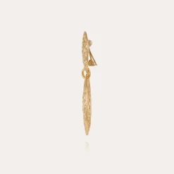 Boucles d'oreilles Onde Chaine grand modèle dorées