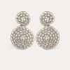 Boucles d'oreilles Onde gourmette strass argentées