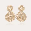Boucles d'oreilles Onde Gourmette strass petit modèle dorées