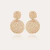 Boucles d'oreilles Onde Gourmette petit modèle dorées