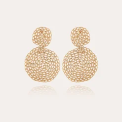 Boucles d'oreilles Onde Gourmette petit modèle dorées