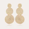Boucles d'oreilles Onde Gourmette double dorées