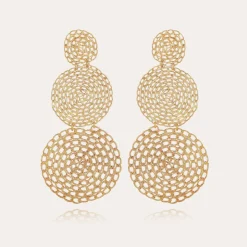 Boucles d'oreilles Onde Gourmette double dorées