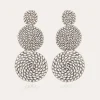 Boucles d'oreilles Onde Gourmette double argentées