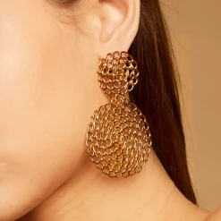 Boucles d'oreilles Onde Gourmette dorées
