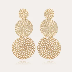 Boucles d'oreilles Onde Gourmette double dorées