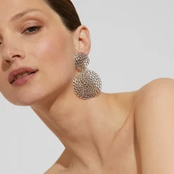 Boucles d'oreilles Onde Gourmette argentées
