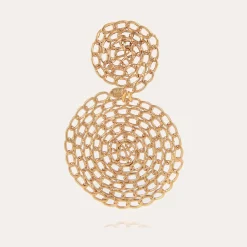 Boucles d'oreilles Onde Gourmette dorées