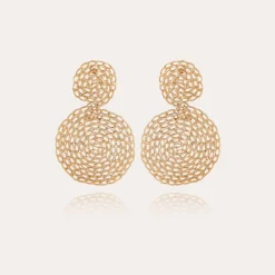 Boucles d'oreilles Onde Gourmette petit modèle dorées