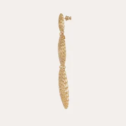 Boucles d'oreilles Onde Gourmette double dorées