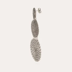 Boucles d'oreilles Onde Gourmette double argentées