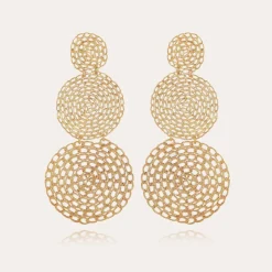 Boucles d'oreilles Onde Gourmette double dorées