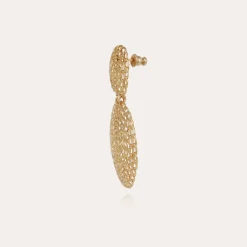 Boucles d'oreilles Onde Gourmette petit modèle dorées